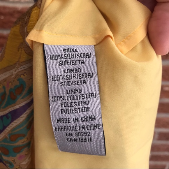 Tibi Chiffon Silk Paisley Maxi Dress Gold Yellow Size 2 - Picture 11 of 13